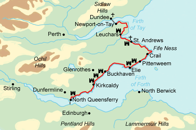Fife Coastal Path Distance Chart